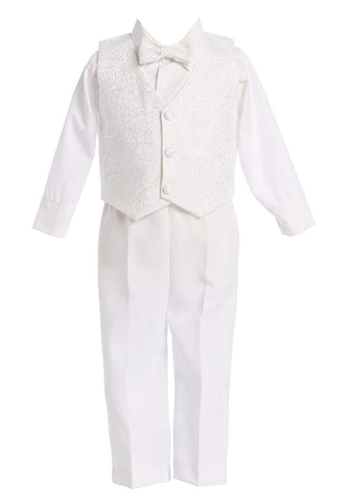 White Boys Embroidered Jacquard Christening Baptism Or Wedding Vest Se – Cutebab WBBAPB0030XF6NU