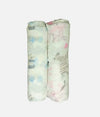 Kindermum Organic Cotton Muslin Swaddle Blanket Large Size  (012 Month) 100 cm X 100 cm  Set of 2 (Jungle Safari and Tiny Ani