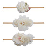 Bfnaagirl Baby Girl Floral Headband Nylon Flower Crown Elastic Hairband 3Pcs Hair Accessories Gift For Girls, 2#, Stretchy Size