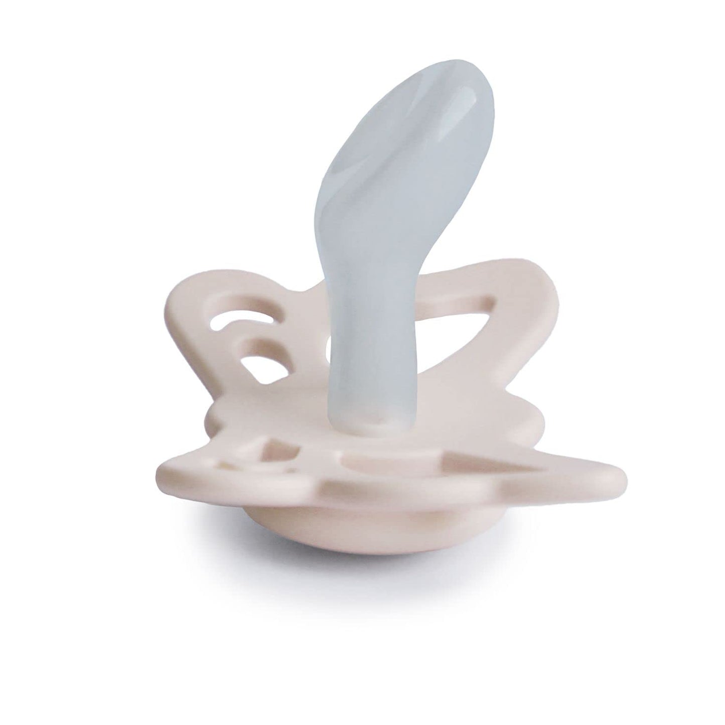 Frigg Butterfly Anatomical Silkysoft Silicone Baby Pacifier | Made In Denmark | Bpa-Free (Cream/Blush, 6-18 Months)