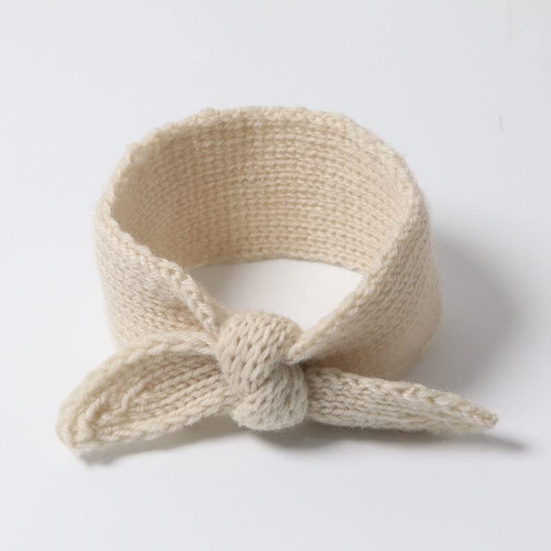 Utowo Newborn-Infant-Toddler Knitted-Knotbow-Turban Rabbit-Ear-Headbands Baby-Girls Head-Wrap-Headband 0-6 Years (Red+Beige)