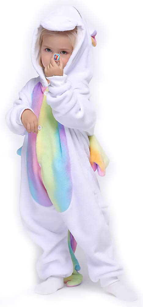 Easuit Rainbow Unicorn Costume Animal Pajamas Halloween Cosplay for Kids 8-10 EA-Unicorn14 C-rainbow Unicorn