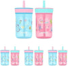 Contigo Kids Leighton Straw Tumbler with Spill-Proof Lid, 14oz., 2 Pack, Blue Raspberry & Azalea (Pack of 4)