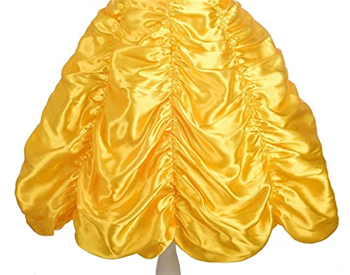 Dressy Daisy Girls Princess Yellow Gold Ball Gown Birthday Party Fancy Dress Up Halloween Costume with Accessories Size 6-6X