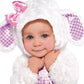 Amscan Little Lamb Halloween Costume For Babies, 6-12 Months, With Dress, Hood, Booties, And Tights