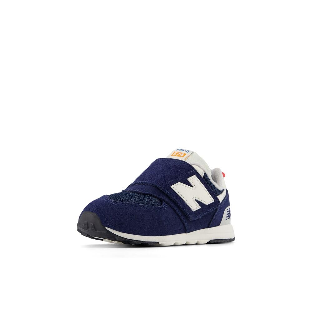 New Balance Baby 574 V1 New-B Hook and Loop Sneaker, Nb Navy/Blast Red, 4.5 Wide US Unisex Infant