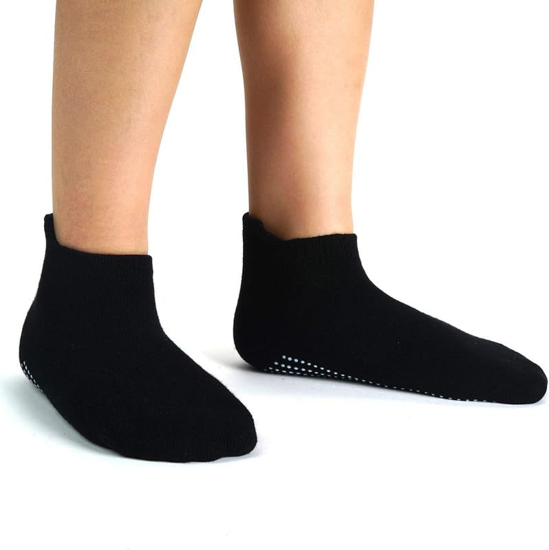Katapol Combed Cotton Socks For Kids/Babies | Unisex AntiSkid Ankle Length | AntiSlip (Pack Of 1, Black, 6 To 12 Months)