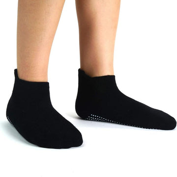 Katapol Combed Cotton Socks For Kids/Babies | Unisex AntiSkid Ankle Length | AntiSlip (Pack Of 1, Black, 6 To 12 Months)