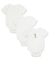 Little Me Unisex-Baby Newborn Giraffe 3 Pack Bodysuit, Ivory/Multi, 6 Months