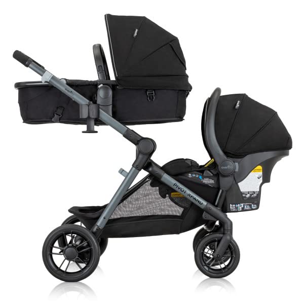 Evenflo Pivot Xpand Modular Travel System With Litemax Infant Car Seat (Ayrshire Black)