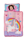 Baby Boom Funhouse Unicorn Kids Nap Mat Set  Includes Pillow and Fleece Blanket  Great for Girls Napping during Daycare or Pre