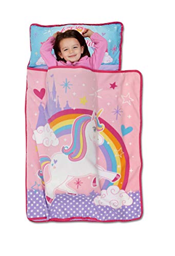 Baby Boom Funhouse Unicorn Kids Nap Mat Set  Includes Pillow and Fleece Blanket  Great for Girls Napping during Daycare or Pre