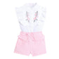 Hopscotch Girls Floral Print Blouse And Shorts Set In White Color For Ages 23 Years (Mtq3056729)