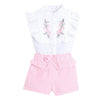 Hopscotch Girls Floral Print Blouse And Shorts Set In White Color For Ages 23 Years (Mtq3056729)
