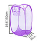 Portable Small Mesh Laundry Hamper Foldable Nursery Storage Basket For Baby Clothes Kids Toy Pop Up Camper Hampers Purple