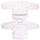 Ali+Oli Smock Bib for Baby (1-pc) Long Sleeve (Pink Flowers) BPA-Free Oeko-Tex Certified, Mess Proof Baby Bib for Eating, Waterp