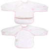 Ali+Oli Smock Bib for Baby (1-pc) Long Sleeve (Pink Flowers) BPA-Free Oeko-Tex Certified, Mess Proof Baby Bib for Eating, Waterp