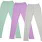 Girls Soft Cotton Solid Leggings Pants for Summer (Pack of 3) White::Mauve::Green