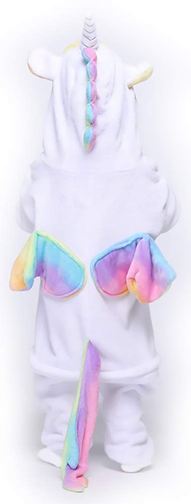 Easuit Rainbow Unicorn Costume Animal Pajamas Halloween Cosplay for Kids 8-10 EA-Unicorn14 C-rainbow Unicorn