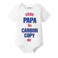 Knitroot Papa Family Special Onesies, Unisex Baby Kids Cotton Lycra Envelope Neck Half Sleeve White Romper, Bodysuit, Sleepsuit,