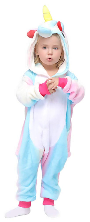 Easuit Rainbow Unicorn Onesie Pajamas Animal Costume Halloween Cosplay For Kids 6-8