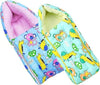 Mom & Son 2 In 1 BabyS Cotton Sleeping And Carry Bag (06 Months) (Blue & Green)