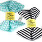 Baby Paper - 2 Pack of Crinkly, Sensory Toys, Black & White Stripe, Turquoise Zig Zag