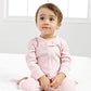 Owlivia Organic Cotton Baby Boy Girl 2 Pack Zip Up Sleep N Play, Footless, Long Sleeve(6-12 Months, Pink Melange+Pink Heart)