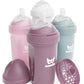 Herobility Double Anti-Colic Baby Bottles - 8.5 Fl Oz/240Ml - 4-Pack - Multicolor - White, Gray, Pink, Hawthorn Rose
