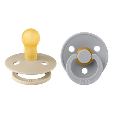 Bibs 120414 Natural Rubber Pacifier, Set Of 2, Colour Size 2 (6 To 18 Months), Bpa Free, Arch Shape Reduces Friction, Round Nipp