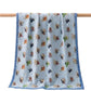 Baby Muslin Quilt Blanket with Print, Navy Blue (Blue)