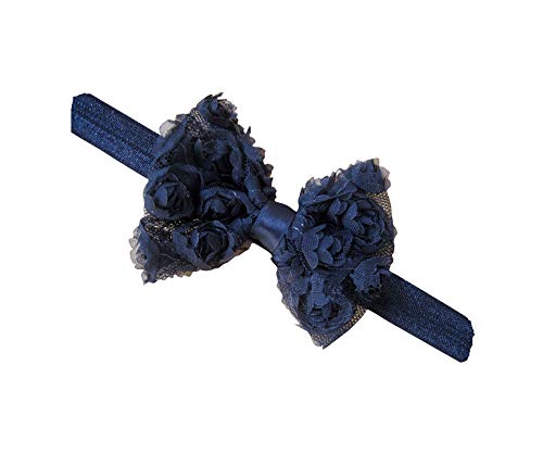 Akinoskids Cute Designer Black Bow Shaped Floral Hair Band For Indian Baby Girls