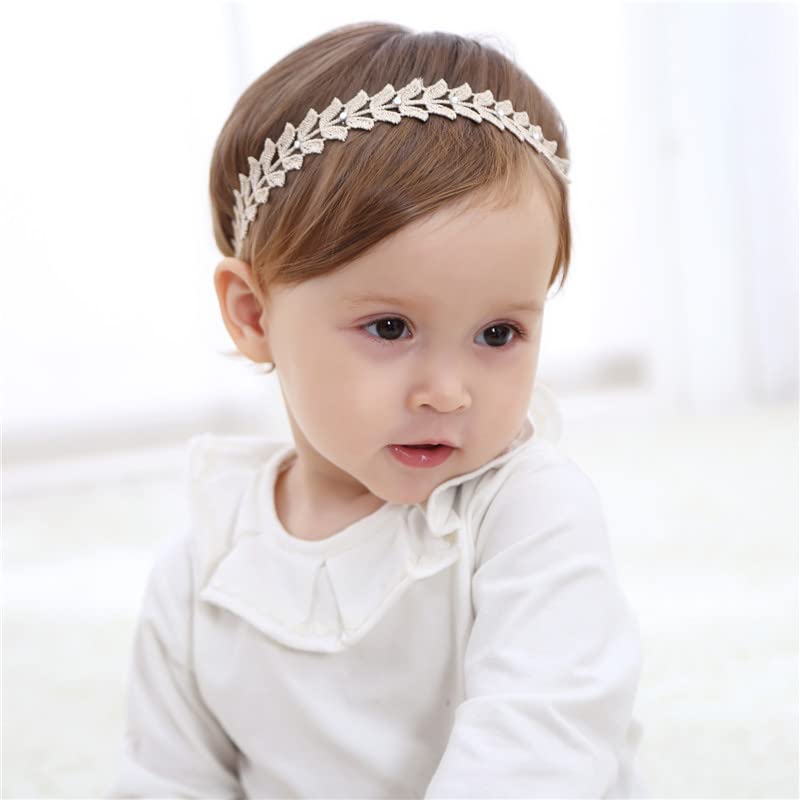 Syga Baby GirlS Leaf Design Headband Soft & Stretchable Fabric Hairband For Infants, Toddlers, Little Princesses (03 Years Gol