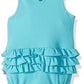 Zutano Baby Girls' Ruffle Romper, Pool, 12M (6-12 Months)