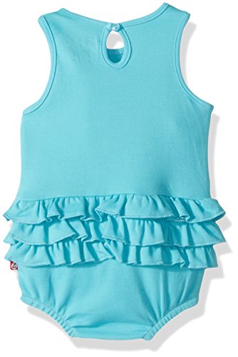 Zutano Baby Girls' Ruffle Romper, Pool, 12M (6-12 Months)