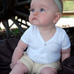 L'Ovedbaby Unisex-Baby Newborn Organic Short-Sleeve Kimono Bodysuit, White, 3/6 Months