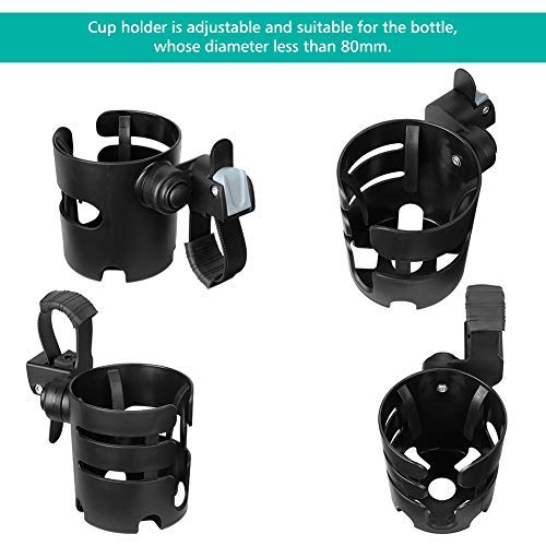 Accmor Stroller Cup Holder With Adjustable Strap, 360 Degree Rotatable Universal Cup Holder For Uppababy, Nuna, Doona Stroller,
