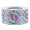 Dartsz, Gender Neutral Baby Shower Stickers,Thank You For Showering Us With So Much Love Round Labels Pink Baby Footprint Sticke