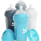 Herobility Double Anti-Colic Baby Bottles - 8.5 Fl Oz/240Ml - 4-Pack - Multicolor - White, Gray, Iron Blue, Blue