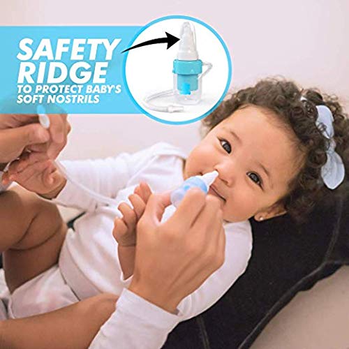 Bubzi Co Quick-Relief Baby Nasal Aspirator, Baby Nose Sucker For Sinus Congestion Relief, Reusable Snot Remover With Storage Cas