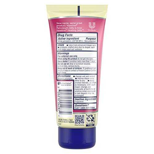 Vaseline Healing Jelly Petroleum Jelly For Diaper Rash Moisturizer For Baby Hypoallergenic Skin Protectant 2.89 Oz