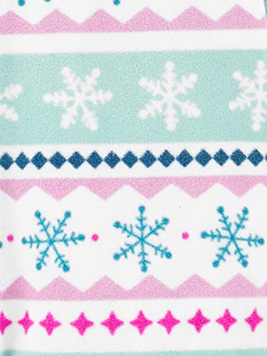 Simple Joys By Carter'S Kids' Holiday Loose-Fit Flame Resistant Fleece Footed Pajamas, Fair Isle/Penguin, 6-9 Months