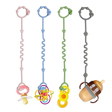 Toy Straps For Baby,Rtmok 4Pcs Silicone Setpacifier Clip,Applies To Car Seat Toy,Teether Toy,High Chair,Stroller Accessories,Bab