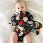 Baby Sensory, Security & Teething Closed Ribbon Tag Lovey Blanket with Minky Dot Fabric: 14X18 (Outer Space)