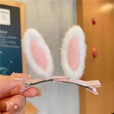 Stuffed Rabbit Hair Clips Pin Easter Baby Girls Plush Bunny Ear Easter Hairpin Jhe22 (A1) One Size