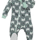 Zippyjamz - Zipper Organic Sleeper Footed Baby Pajamas With Inseam Zipper (Quiet Fox - Green, 18-24 Months)
