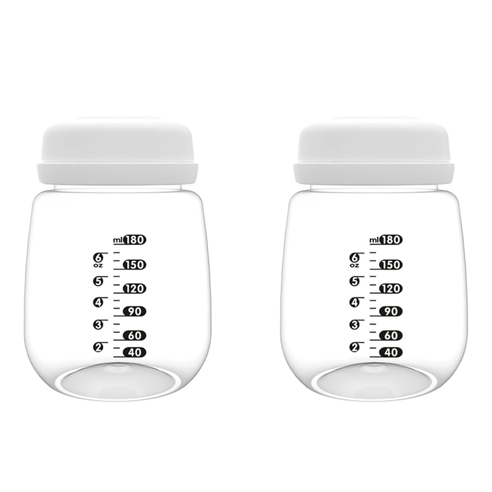 2Pcs Breast Pump Collection Bottles For Spectra S2 Spectra S1 Spectra 9 Plus Motif Luna Breast Pumps, 6.Oz 180Ml Reusable Wide N