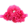 My Lello Baby Headband Shabby Fabric Flower Cluster Stretchy Elastic Hot Pink