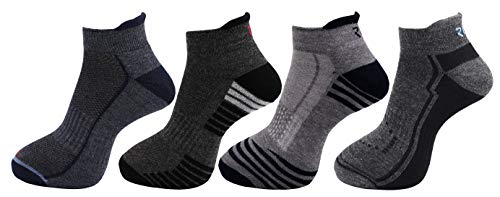 Rc. Royal Class MenS Ankle Length Terry Towel Woolen Multicolored Cushioned Socks (Pack Of 4 Pairs)