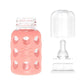Lifefactory Glass Baby Bottles With Silicone Protection - 4-Pack, 4 Oz Each Bottle (2- Lavender & 2- Cantaloupe)